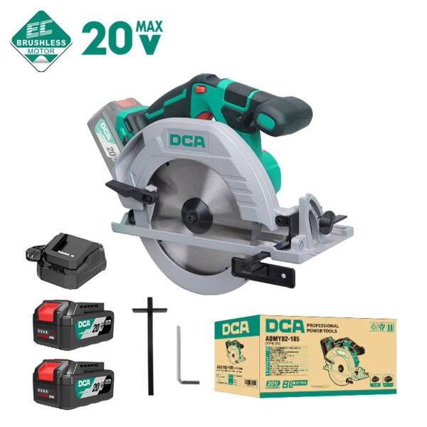 20V Cordless Brushless Circular Saw Kit 185mm With 4.0Ah*2 & Charger